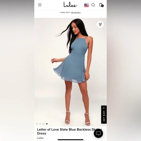 Slate Blue Backless Skater Dress | Womens | Small | 100% Polyester | Lulus Slate Blue Backless Skater Dress | Womens | Small | 100% Polyester | Lulus